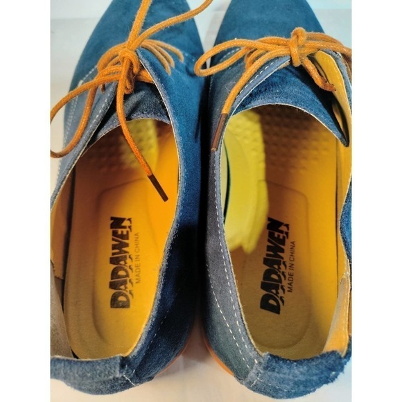 Dadawen blue suede oxford shoes with brown laces men size 13 EU size 47 - Picture 9 of 10